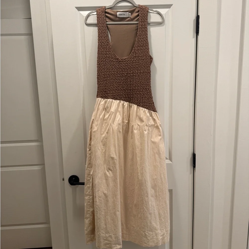 REVOLVE Brown and Cream Maxi Dress - Picture 2 of 3